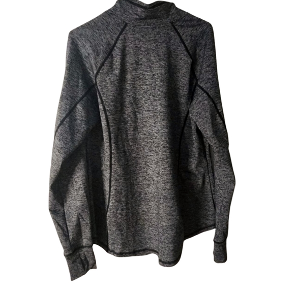 Pre-loved Plus-size Torrid Active Long Sleeve Dark Grey White Pattern Top. 1X - Picture 2 of 11